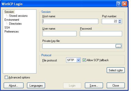 WinSCP Login